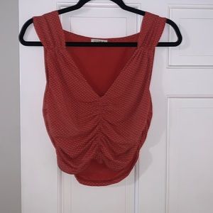 Storia Medium Crop Top Stretchy Orange Polka Dot